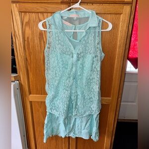 Ardene Mint Lace Overlay Sleeveless Tunic
